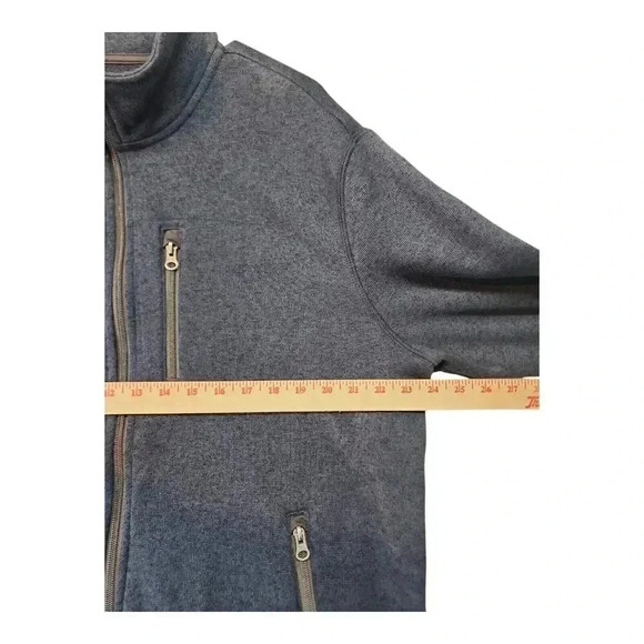Sonoma Men’s XL Dark Blue Full Zip Fleece Jacket Stand Collar 3 Zip Pockets - Picture 9 of 10